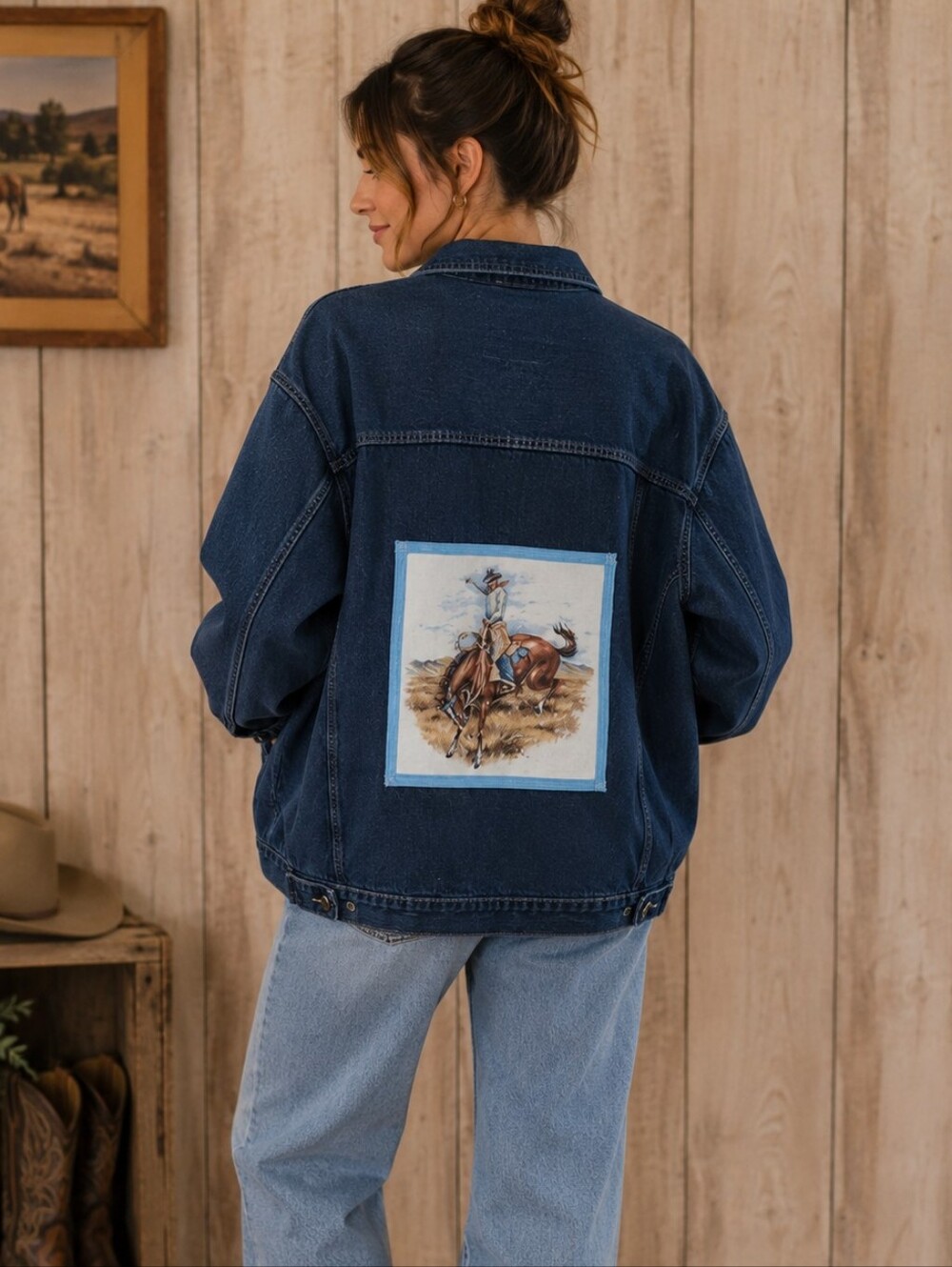 Western Denim Patchwork Jacket